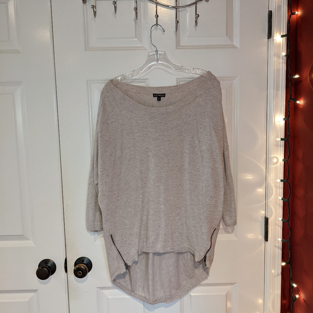 Express High Low Double Zip Sweater